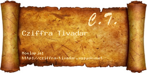 Cziffra Tivadar névjegykártya